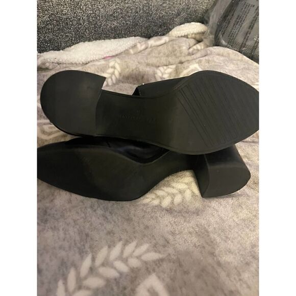 ZARA TRF Women's EUR 40 9Black Leather Studded Ankle Boots Zippered Back - Picture 6 of 8